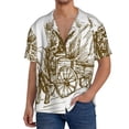 thumbnail image 1 of Gukieu Western Scenery With Old Wagon Print Men's Short-sleeved Shirts, Button-down Pocket Shirts, T-shirts, Beach Vacation Travel Summer Clothing-3X-Large, 1 of 5