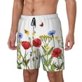 thumbnail image 1 of Gukieu Wild Herbs Print Men's Double Layer Sports Swim Trunks, Quick Dry Adjustable Waist Swim Shorts Swimwear-XX-Large, 1 of 6