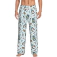 thumbnail image 1 of Gukieu Winter Wonderland Light Blue Print Men's Home Trousers, Elastic Drawstring Home Pajamas Clothing Suitable for Adult Men-Small, 1 of 6