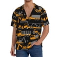 thumbnail image 1 of Gukieu Yellow Excavator Print Men's Short-sleeved Shirts, Button-down Pocket Shirts, T-shirts, Beach Vacation Travel Summer Clothing-Medium, 1 of 5