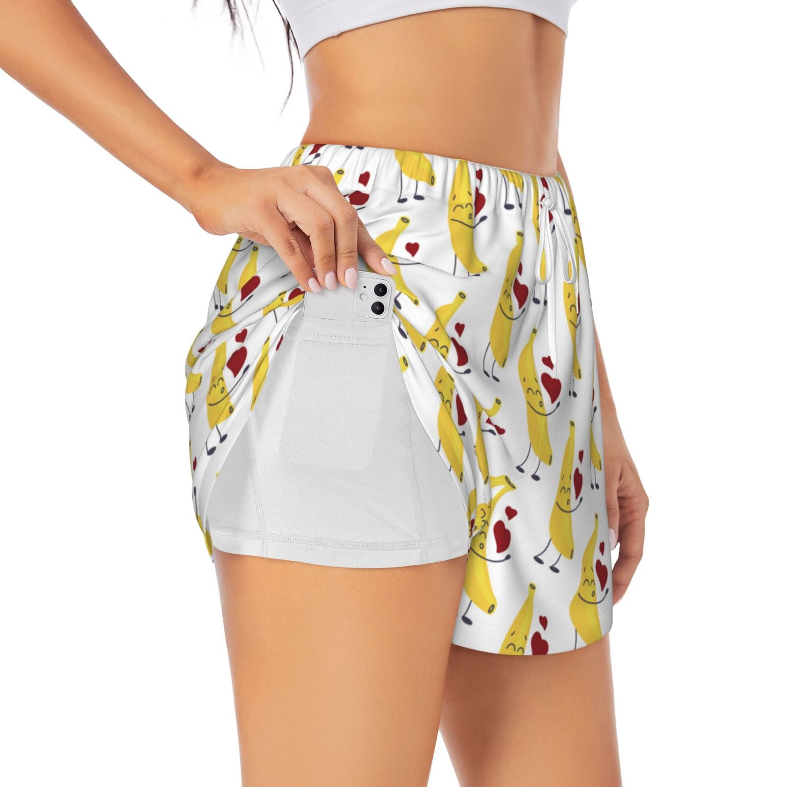 gukieu-a-banana-blowing-air-kisses-print-women-s-sports-shorts-with
