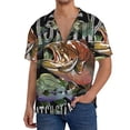 thumbnail image 1 of Gukieu bass water fishing Print Men's Short-sleeved Shirts, Button-down Pocket Shirts, T-shirts, Beach Vacation Travel Summer Clothing-Medium, 1 of 5