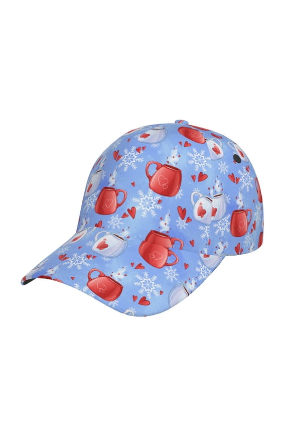 coffee love cup winter Prin Baseball Cap, Adjustable Sweat-wicking Daily,Travel, Sports Cap, Unisex