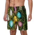thumbnail image 1 of Gukieu colorful Easter eggs Print Men's Double Layer Sports Swim Trunks, Quick Dry Adjustable Waist Swim Shorts Swimwear-Medium, 1 of 6