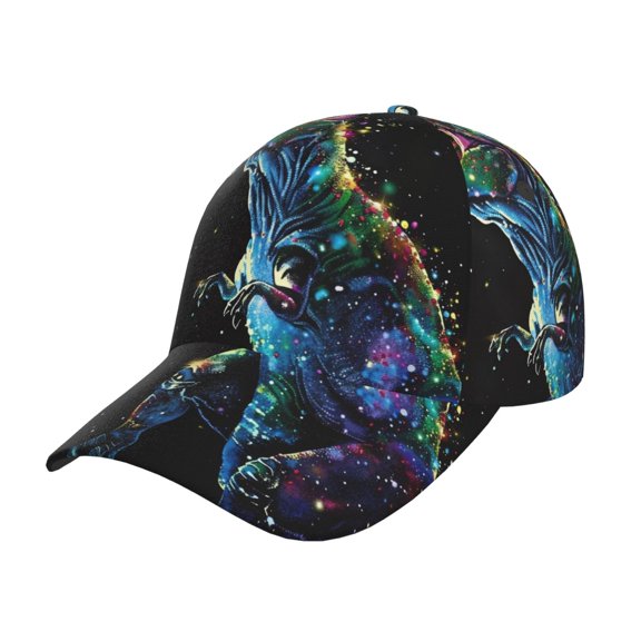 Gukieu colorful flames dinosaur Prin Baseball Cap, Adjustable Sweat-wicking Daily,Travel, Sports Cap, Unisex