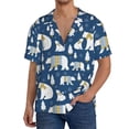 thumbnail image 1 of Gukieu cute winter bear Print Men's Short-sleeved Shirts, Button-down Pocket Shirts, T-shirts, Beach Vacation Travel Summer Clothing-Small, 1 of 5
