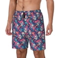 thumbnail image 1 of Gukieu flower Skull leaf colorful Print Men's Double Layer Sports Swim Trunks, Quick Dry Adjustable Waist Swim Shorts Swimwear-3X-Large, 1 of 6