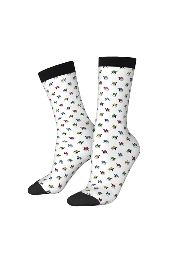 french bulldog sport golf cap Print Contrast Color Mid-calf Socks, Sweat-wicking Athletic Socks, Unisex Clothing Accessories