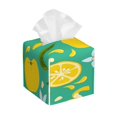 thumbnail image 1 of Gukieu fruits Print Leather Tissue Box, PVC Waterproof Velcro Opening and Closing Square Tissue Box Holder, Suitable for Home and Office Decoration, 1 of 7