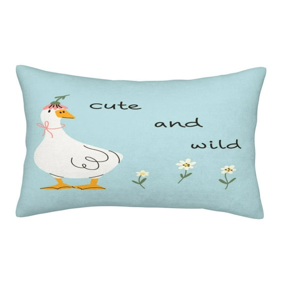 Gukieu funny goose Print Plush Pillow Cover, Hidden Zipper Pillow Protector without Pillow Core, Suitable for Bedroom, Office, Car Decoration-14"x20"