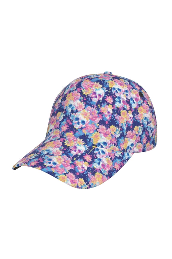 graffiti style Skull flower Prin Baseball Cap, Adjustable Sweat-wicking Daily,Travel, Sports Cap, Unisex
