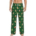 thumbnail image 1 of Gukieu green Christmas Element Print Men's Home Trousers, Elastic Drawstring Home Pajamas Clothing Suitable for Adult Men-X-Large, 1 of 6