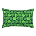 thumbnail image 1 of Gukieu green Skull Print Plush Pillow Cover, Hidden Zipper Pillow Protector without Pillow Core, Suitable for Bedroom, Office, Car Decoration-14"x20", 1 of 6