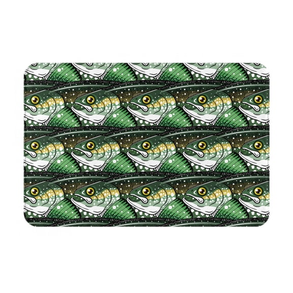 Gukieu lake trout Print Dust-proof Floor Mats, Water-absorbent and Non-slip Flannel Door Mats 16x24in, Home Decoration Suitable for Kitchen, Bathroom, Garage