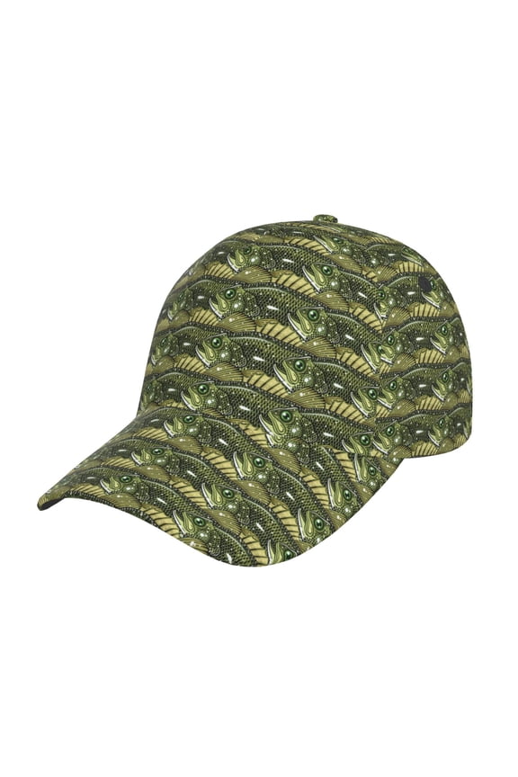 largemouth bass Prin Baseball Cap, Adjustable Sweat-wicking Daily,Travel, Sports Cap, Unisex