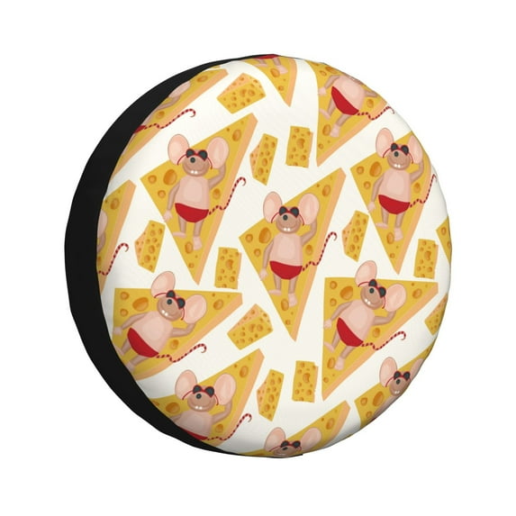 Gukieu mouse holiday Print Car Tire Cover, Adjustable Waterproof and Dustproof Tire Protection Cover, Suitable for SUV, Truck, Van-15 inch