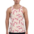 thumbnail image 1 of Gukieu pink Octopus Print Men's Quick Dry Fitness Vest, Round Neck Sleeveless Fitness Bodybuilding Top-Medium, 1 of 7