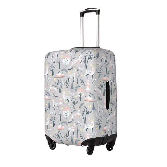 Gukieu white Moose winter tree Print Suitcase Protective Cover, Elastic Zipper Buckle Suitcase Protective Cover, Suitable for Travel, Business Trip-X-Large