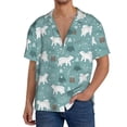thumbnail image 1 of Gukieu whiter Snow bear Print Print Men's Short-sleeved Shirts, Button-down Pocket Shirts, T-shirts, Beach Vacation Travel Summer Clothing-X-Large, 1 of 5