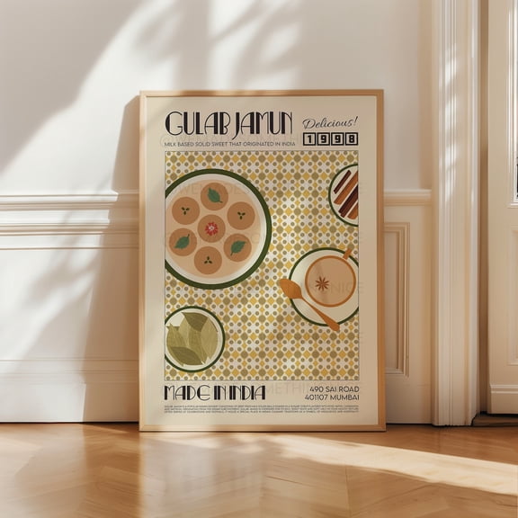 Gulab Jamun Kitchen Indian Dessert Dining Room Kitchen Wall Decor Unframed Paper Print