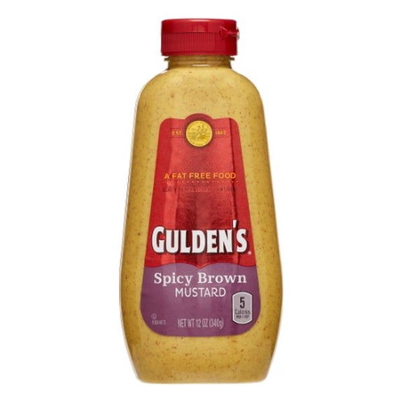 Gulden's Spicy Brown Mustard Squeeze Bottle 12 oz (Pack of 10)