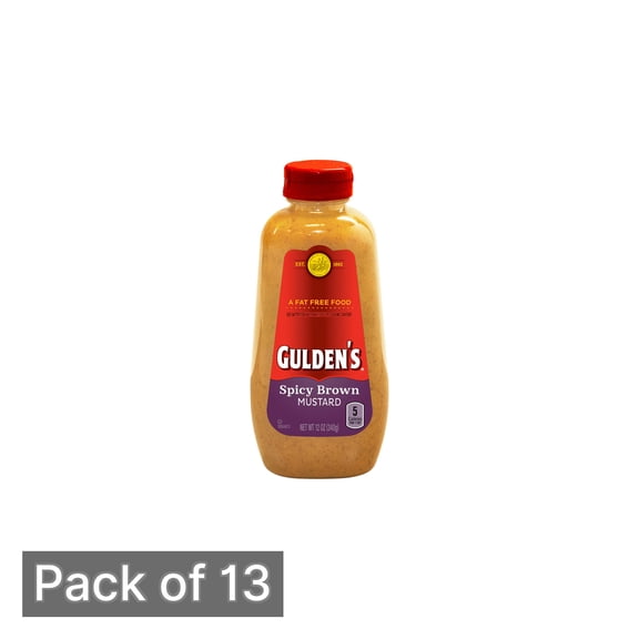 Gulden's Spicy Brown Mustard Squeeze Bottle 12 oz (Pack of 13)