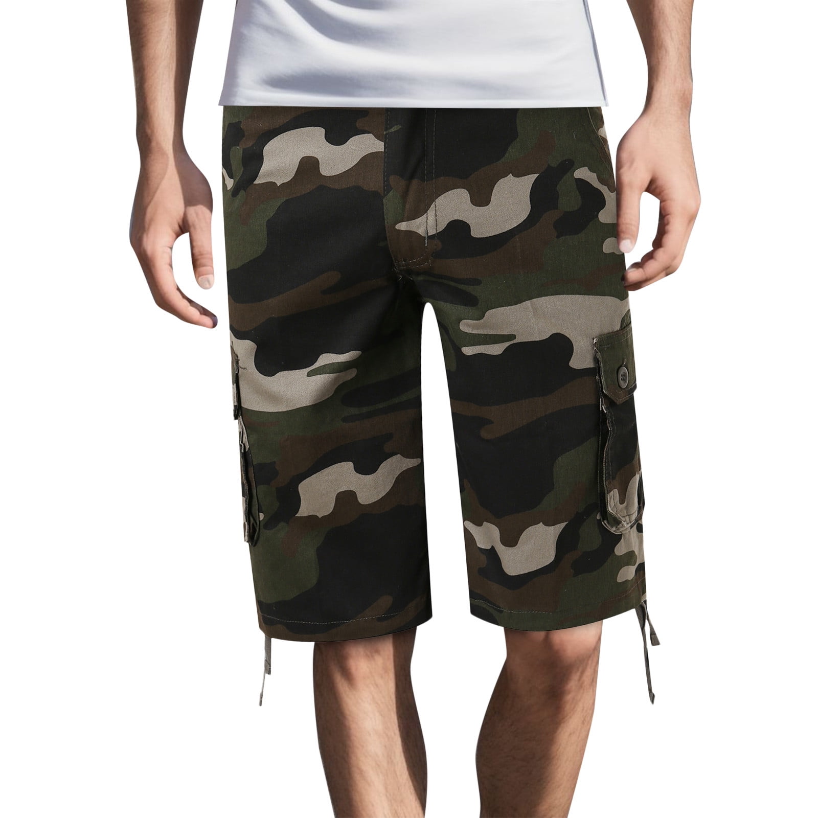 Guldnds Cargo Shorts Men's Cotton Twill Cargo Shorts Outdoor Wear