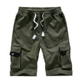 Guldnds Cargo Shorts for Men Elastic Waist Cargo Shorts Zipper Pocket