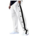 Guldnds Men's Tear Away Basketball Pants High Split Snap Button Casual