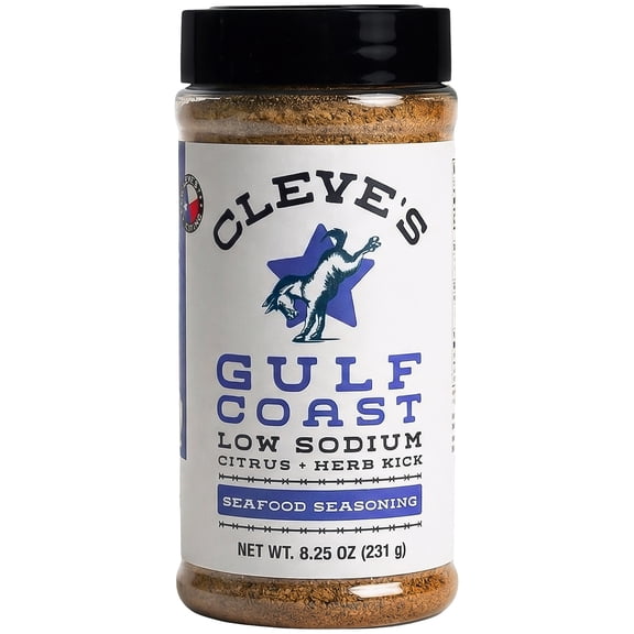Cleve's Gourmet Gulf Coast Citrus and Herb Kick, Seafood Seasoning for Grilling & Cooking, 8.25 oz
