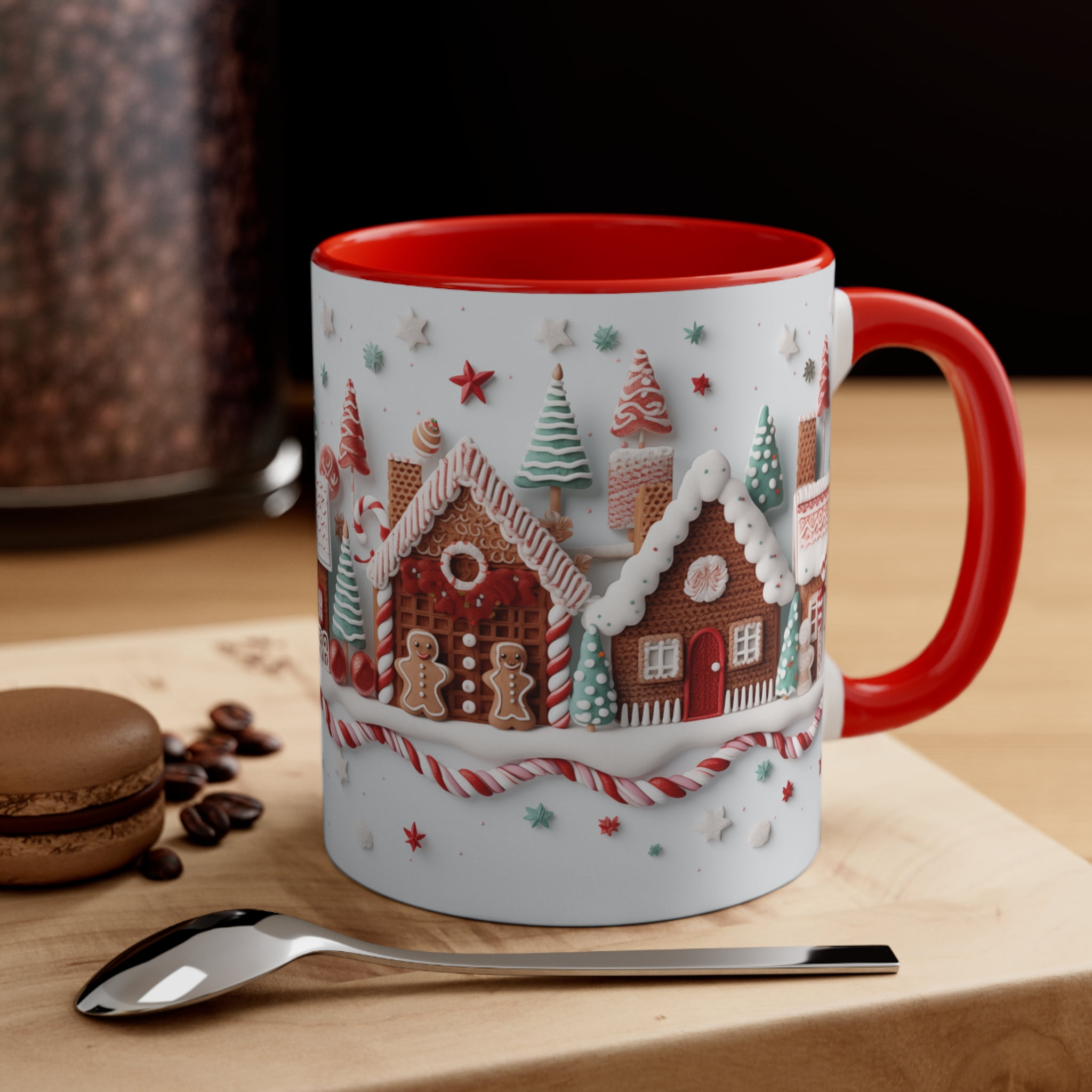 Gulf Coast Online 3D Christmas Gingerbread House Mug, White Ceramic Tea ...