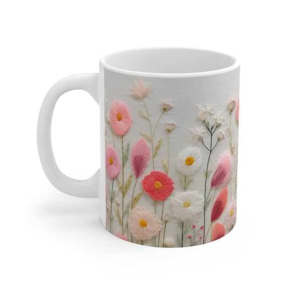 Gulf Coast Online Cute Floral Mug for Mom 11oz Ceramic Coffee Tea Cup Gift