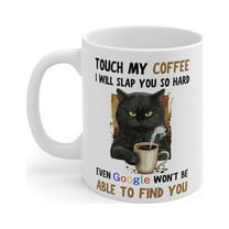 Gulf Coast Online Funny Cat Coffee Mug, 11oz Grumpy Cat Ceramic White Mug