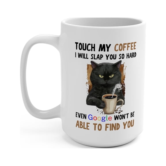 Gulf Coast Online Funny Cat Mugs 15oz Grumpy Cat Ceramic White Tea Cup