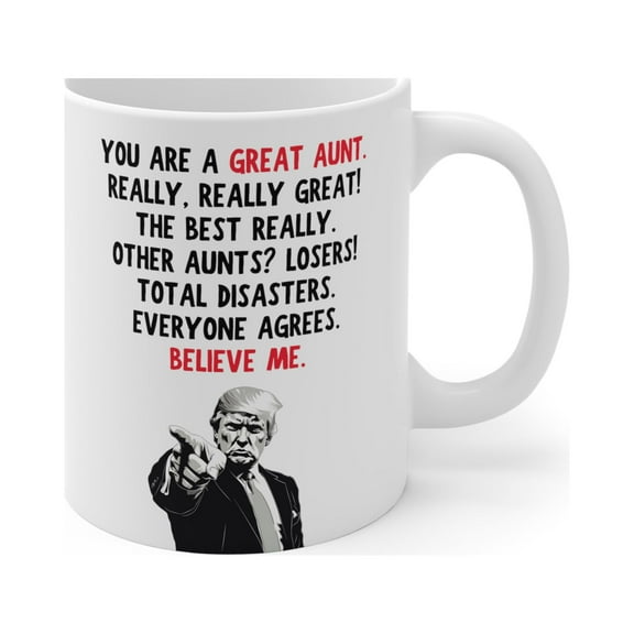 Gulf Coast Online Funny Trump Mug for Aunt, 11oz Ceramic Coffee Tea Cup
