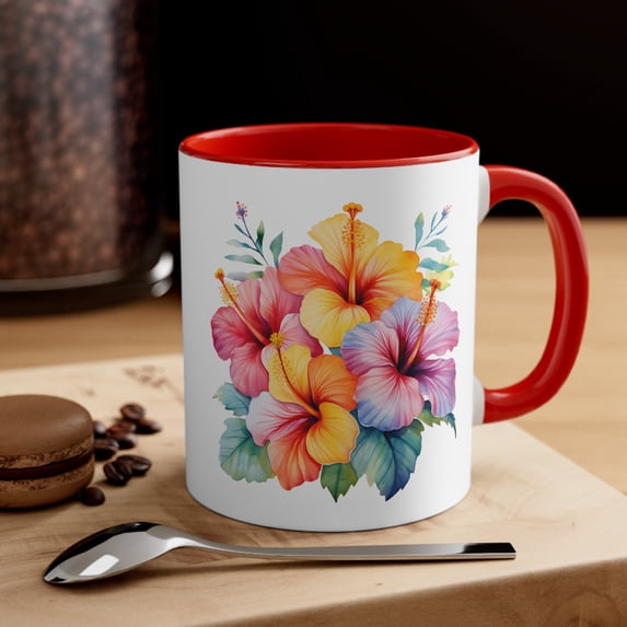 Gulf Coast Online Hibiscus Mug For Mom 11oz Ceramic Accent Coffee Cup Gift