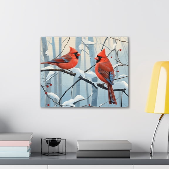 Gulf Coast Online Red Cardinal Wall Art, Bird Wall Decor Canvas
