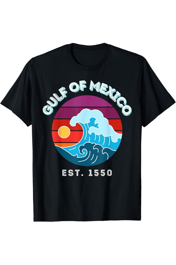 Gulf Of Mexico Est 1550 Retro Ocean Beach T-Shirt