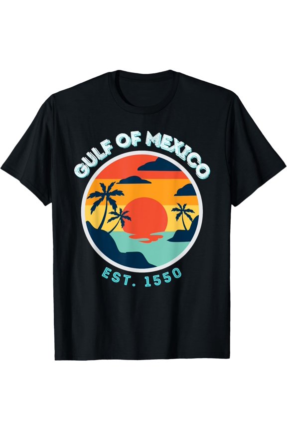 Gulf Of Mexico Est 1550 Retro Vintage Ocean T-Shirt