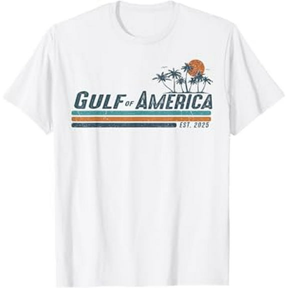 Gulf Of Us America Est 2025 Retro Vintage Birthday Gifts Beach Hot Trending Vintage T-Shirt Unisex S To 5Xl