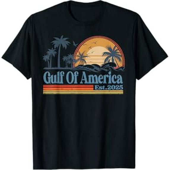 Gulf Of Us America Est 2025 Retro Vintage Birthday Gifts Beach Hot Trending Vintage T-Shirt Unisex S To 5Xl