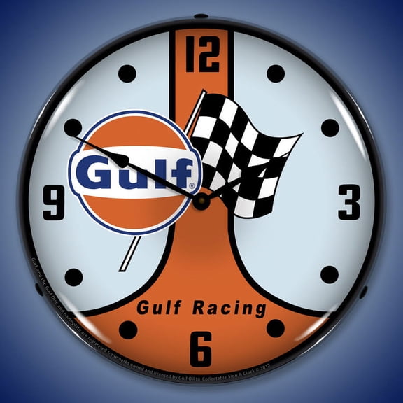 Gulf Racing GT40 Wall Clock, Lighted