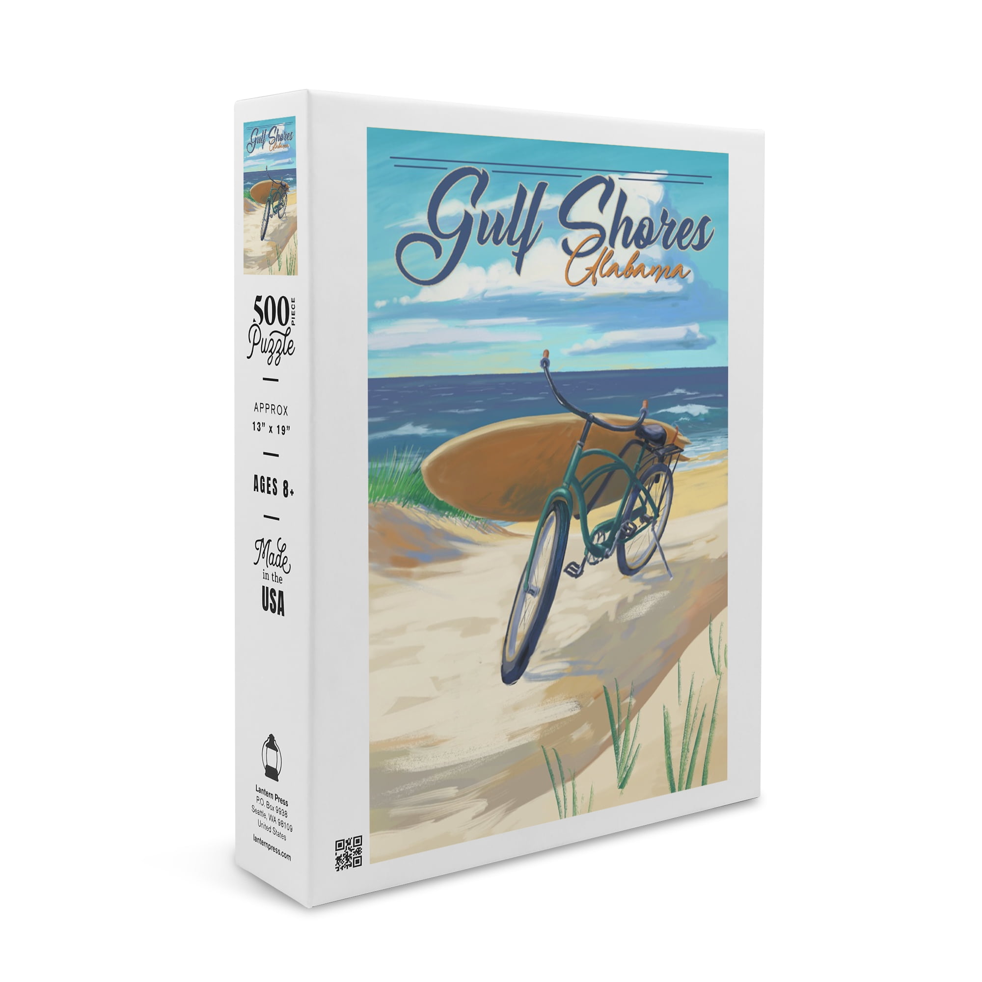 Gulf Shores, Alabama, Beach Cruiser on Beach (19x27 inches, Premium 500