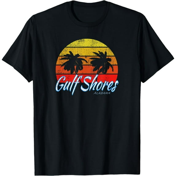 Gulf Shores, Alabama USA - Gulf of Mexico T-Shirt,Black tee