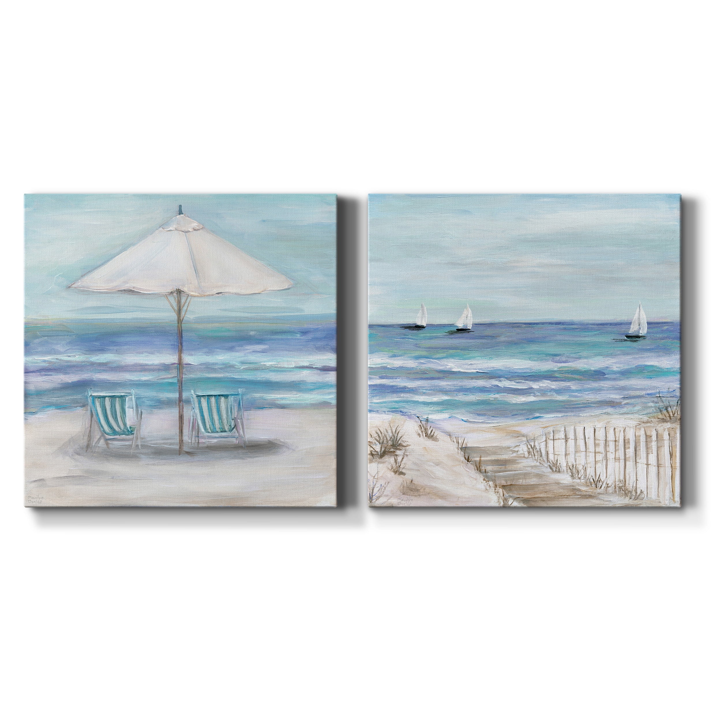 Gulf Shores II - Premium Gallery Wrapped Canvas - Ready to Hang Set of 2 - 32 x 32 Each