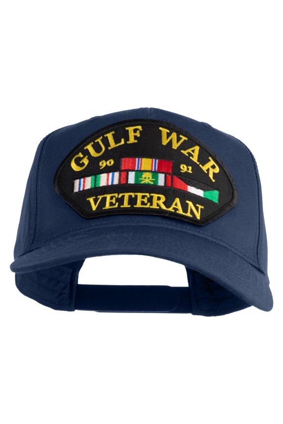 Gulf War 90-91 Veteran Patched Solid Cotton Twill 5 Panel Prostyle Snap Cap - Navy OSFM