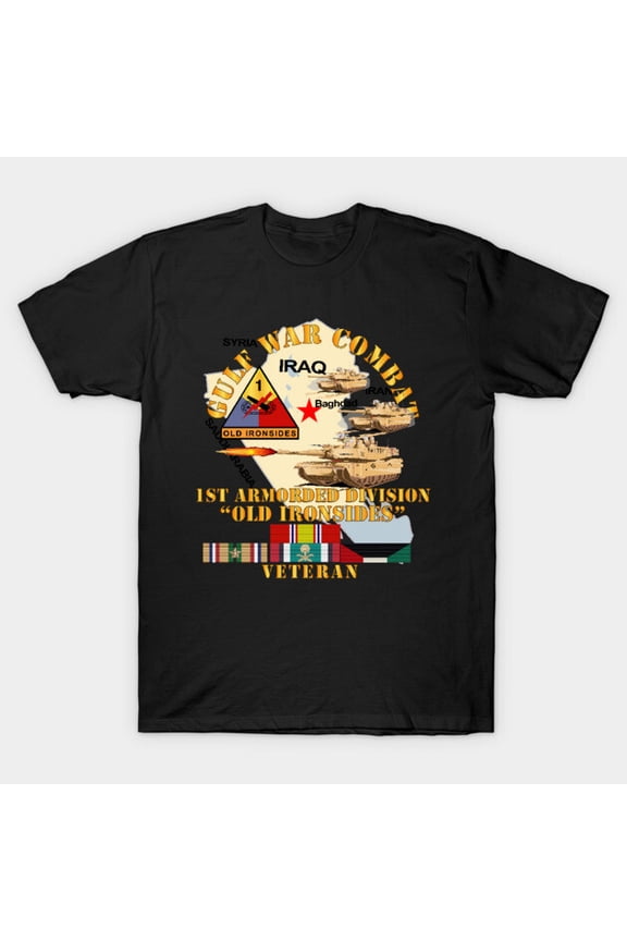 Gulf War Combat Armor Vet 1st Armored Division Military Graphic G1120 Unisex T-Shirt, Up to Size 5XL