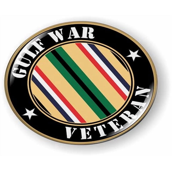 Gulf War Veteran 3D Domed Car Emblem Badge Sticker – Flexible Bezel