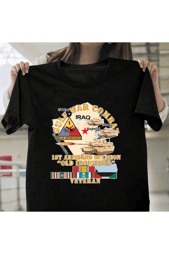 Gulf War Veteran Combat T-Shirt Military History Tank Apparel, up to size 3XL.