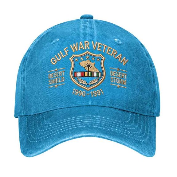 Gulf War Veteran Hat Cap Desert Shield Desert Storm 1990 1991 Hat Cotton Adjustable Visor Hats for Men Veteran Hat